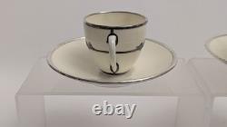 Antique Set Of 2 Mauser Cups And Saucers Silver Overlay