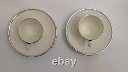 Antique Set Of 2 Mauser Cups And Saucers Silver Overlay