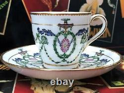 Antique Set of 12 Mintons ADAM demitasse cups and saucers, Neo Classic