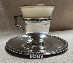 Antique Sterling Demitasse Cup, Saucer and Liner Louis XIV Towle Silver