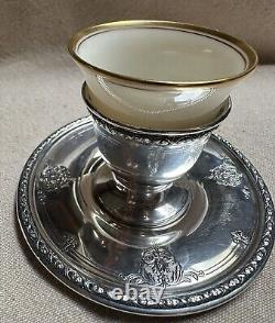 Antique Sterling Demitasse Cup, Saucer and Liner Louis XIV Towle Silver