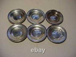Antique Sterling Silver Demitasse Cups & Saucers Lenox Excelsior Inserts Liners
