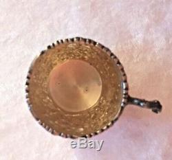 Antique Sterling Silver ROSE Demitasse Cup Saucer Baltimore Silver Co 1892-1900
