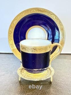 Antique T & V Limoges Cobalt Blue Gold Encrusted Demitasse C & S Conde Pattern Antique T & V Limoges Cobalt Blue Gold Encrusted Demitasse C & S Conde Pattern