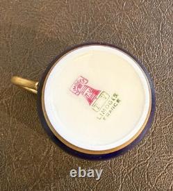 Antique T & V Limoges Cobalt Blue Gold Encrusted Demitasse C & S Conde Pattern