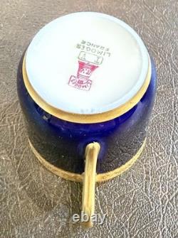 Antique T & V Limoges Cobalt Blue Gold Encrusted Demitasse C & S Conde Pattern