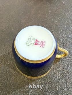 Antique T & V Limoges Cobalt Blue Gold Encrusted Demitasse C & S Conde Pattern