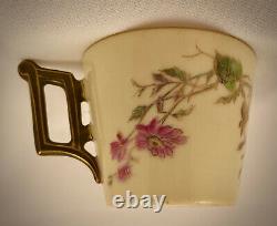 Antique T & V Limoges Demitasse Cup & Saucer, Chrysanthemums