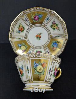 Antique Thieme Dresden Demitasse Cup & Saucer, Hand Painted