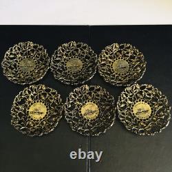 Antique Turkish Turkiye Ormolu 4 Tea Demitasse Cup Holders 6 Saucers 1 Spoon