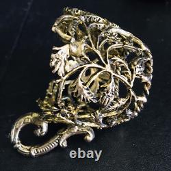 Antique Turkish Turkiye Ormolu 4 Tea Demitasse Cup Holders 6 Saucers 1 Spoon