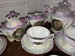 Antique Victoria Austria Porcelain Tea Demitasse Set 25pcs EXC Cup Saucer