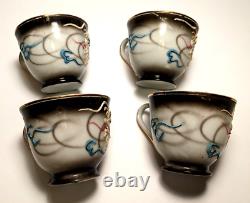 Antique Vtg Dragonware Set (Moriage) Teapot, Demitasse Cups & Saucers Japan 10pc