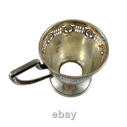 Antique WH Saart Sterling Silver Set 4 Demitasse Cups Saucers Lenox Liners WHSCO