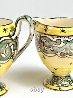 Antique Wedgwood Art Nouveau Demitasse Coffee Set Lustre Glazed, 1920s, 13pc Set