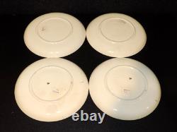 Antique Wedgwood Brown Transfer Aesthetic Botanical Demitasse Cups & Saucers