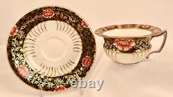 Antique Wedgwood Demitasse or Espresso Cup & Saucer, Unique Shape, Imari Style