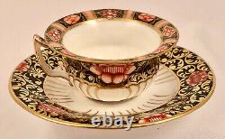 Antique Wedgwood Demitasse or Espresso Cup & Saucer, Unique Shape, Imari Style