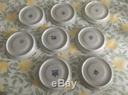 Arabia Anemone Blue 8 Cups/saucers Signed. Vintage Excellent Condition