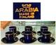 Arabia Cobalt Blue Demitasse Tea Cups And Saucers Gold Trim Set Of 6 Rare