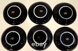 Arabia Cobalt Blue Demitasse Tea Cups And Saucers Gold Trim Set Of 6 Rare