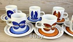 Arabia Finland Demitasse Cappuccino Set of 6 Cups and Saucers Unmarked Vintage