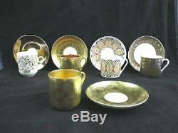 Arabia, Finland Esteri Tomula Mocha/Demitasse Cups & Saucers Set of 5