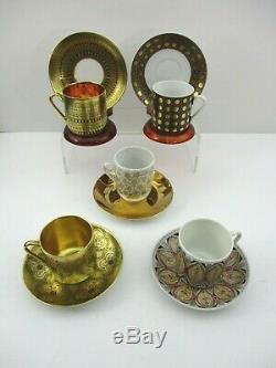Arabia, Finland Esteri Tomula Mocha/Demitasse Cups & Saucers Set of 5