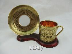 Arabia, Finland Esteri Tomula Mocha/Demitasse Cups & Saucers Set of 5