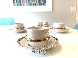 Arabia Made In Finland Demitasse Cups And Saucers Espresso Tea Mid Century Gold