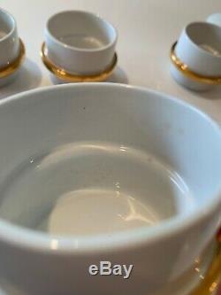 Arabia Made In Finland Demitasse Cups And Saucers Espresso Tea Mid Century Gold