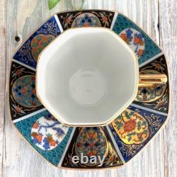 Arita Ware Japanese Porcelain Demitasse / Espresso Cup & Saucer Ko-Imari 2 Piece