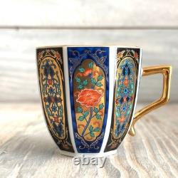 Arita Ware Japanese Porcelain Demitasse / Espresso Cup & Saucer Ko-Imari 2 Piece