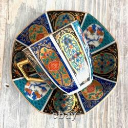 Arita Ware Japanese Porcelain Demitasse / Espresso Cup & Saucer Ko-Imari 2 Piece