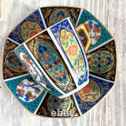 Arita Ware Japanese Porcelain Demitasse / Espresso Cup & Saucer Ko-Imari 2 Piece