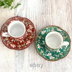 Arita Ware Japanese Porcelain Demitasse / Espresso Cup & Saucer Ko-Imari 2 pcs