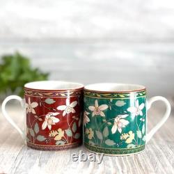 Arita Ware Japanese Porcelain Demitasse / Espresso Cup & Saucer Ko-Imari 2 pcs