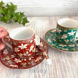 Arita Ware Japanese Porcelain Demitasse / Espresso Cup & Saucer Ko-Imari 2 pcs