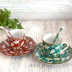 Arita Ware Japanese Porcelain Demitasse / Espresso Cup & Saucer Ko-Imari 2 pcs