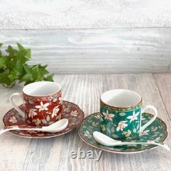 Arita Ware Japanese Porcelain Demitasse / Espresso Cup & Saucer Ko-Imari 2 pcs
