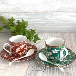 Arita Ware Japanese Porcelain Demitasse / Espresso Cup & Saucer Ko-Imari 2 pcs