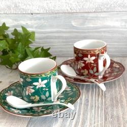 Arita Ware Japanese Porcelain Demitasse / Espresso Cup & Saucer Ko-Imari 2 pcs