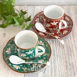 Arita Ware Japanese Porcelain Demitasse / Espresso Cup & Saucer Ko-Imari 2 pcs