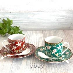 Arita Ware Japanese Porcelain Demitasse / Espresso Cup & Saucer Ko-Imari 2 pcs
