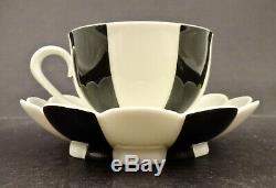 Art Deco Augarten Demitasse or Mocha Cup & Saucer, Black