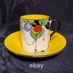 Art Deco Shelley Autumn Leaf 11441 Set of 4 Demitasse Cups and Saucers STUNNING