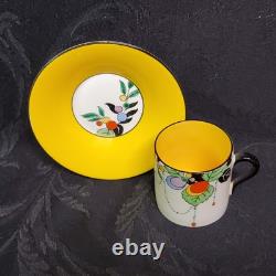 Art Deco Shelley Autumn Leaf 11441 Set of 4 Demitasse Cups and Saucers STUNNING