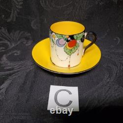 Art Deco Shelley Autumn Leaf 11441 Set of 4 Demitasse Cups and Saucers STUNNING