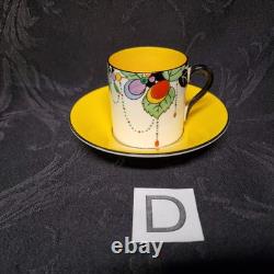 Art Deco Shelley Autumn Leaf 11441 Set of 4 Demitasse Cups and Saucers STUNNING