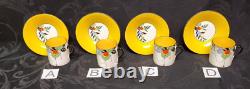 Art Deco Shelley Autumn Leaf 11441 Set of 4 Demitasse Cups and Saucers STUNNING